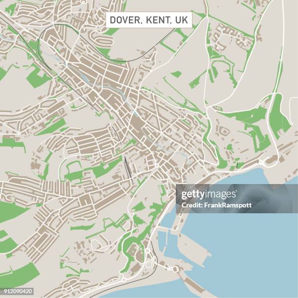 dover kent uk stadt stadtplan - kent england stock-grafiken, -clipart, -cartoons und -symbole