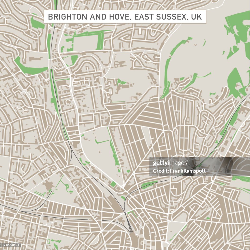 Brighton And Hove East Sussex UK City Street Map