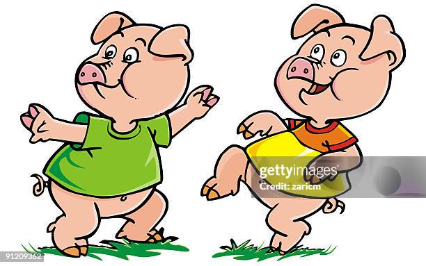 pigs - pink colour scheme stock illustrations