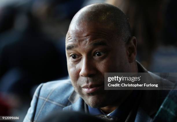 Former England international John Barnes looks on during a memorial service for former West Bromwich Albion and Aston Villa football player Cyrille...