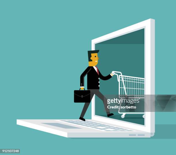オンライン ショッピング - 実業家 - onlineshopping点のイラスト素材／クリップアート素材／マンガ素材／アイコン素材