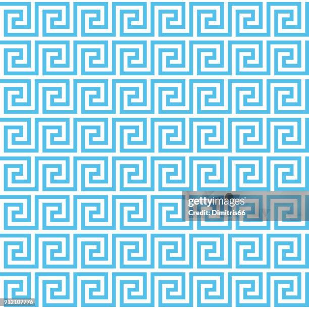 illustrazioni stock, clip art, cartoni animati e icone di tendenza di vettore senza soluzione di continuità antico sfondo modello meandro greco. tratto modificabile. - stile greco classico