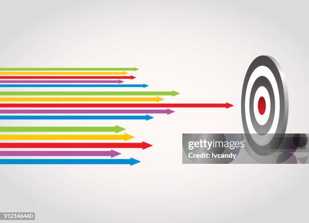 hit the target - bullseye infographic stock illustrations
