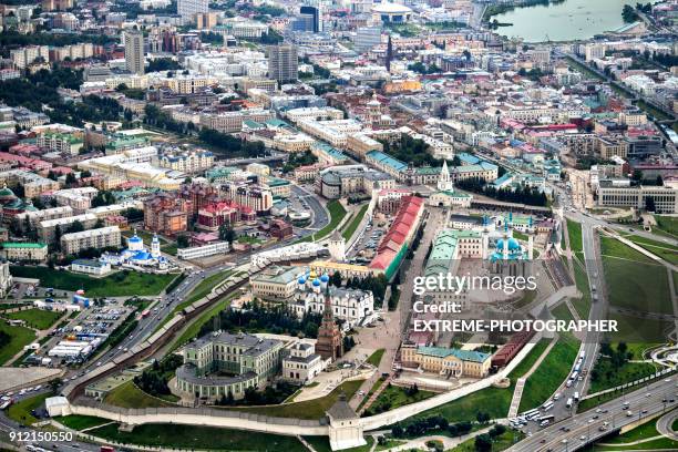 kazan from the air - tatarstan stock pictures, royalty-free photos & images