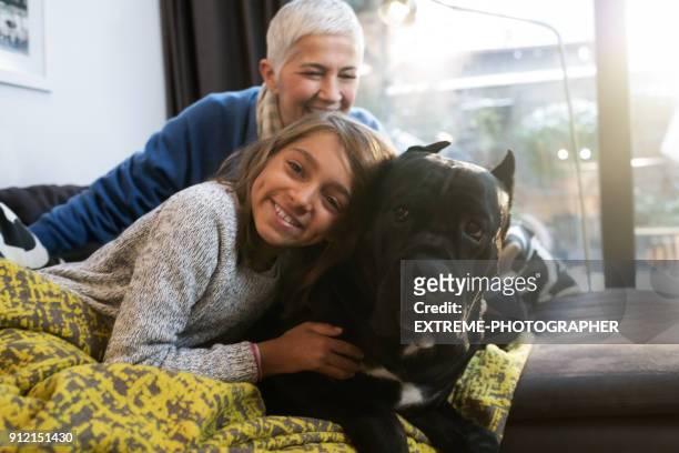 family with cane corso - cane corso stock pictures, royalty-free photos & images