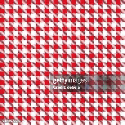 Red Gingham Cloth Fabric Pattern Red Gingham Cloth Fabric Pattern