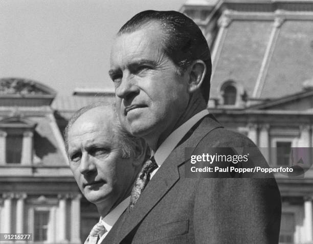 Irish Taoiseach Jack Lynch with U.S President Richard Nixon at the White House, Washington D.C., 16th March 1971.