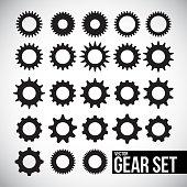 Vector gear icon set
