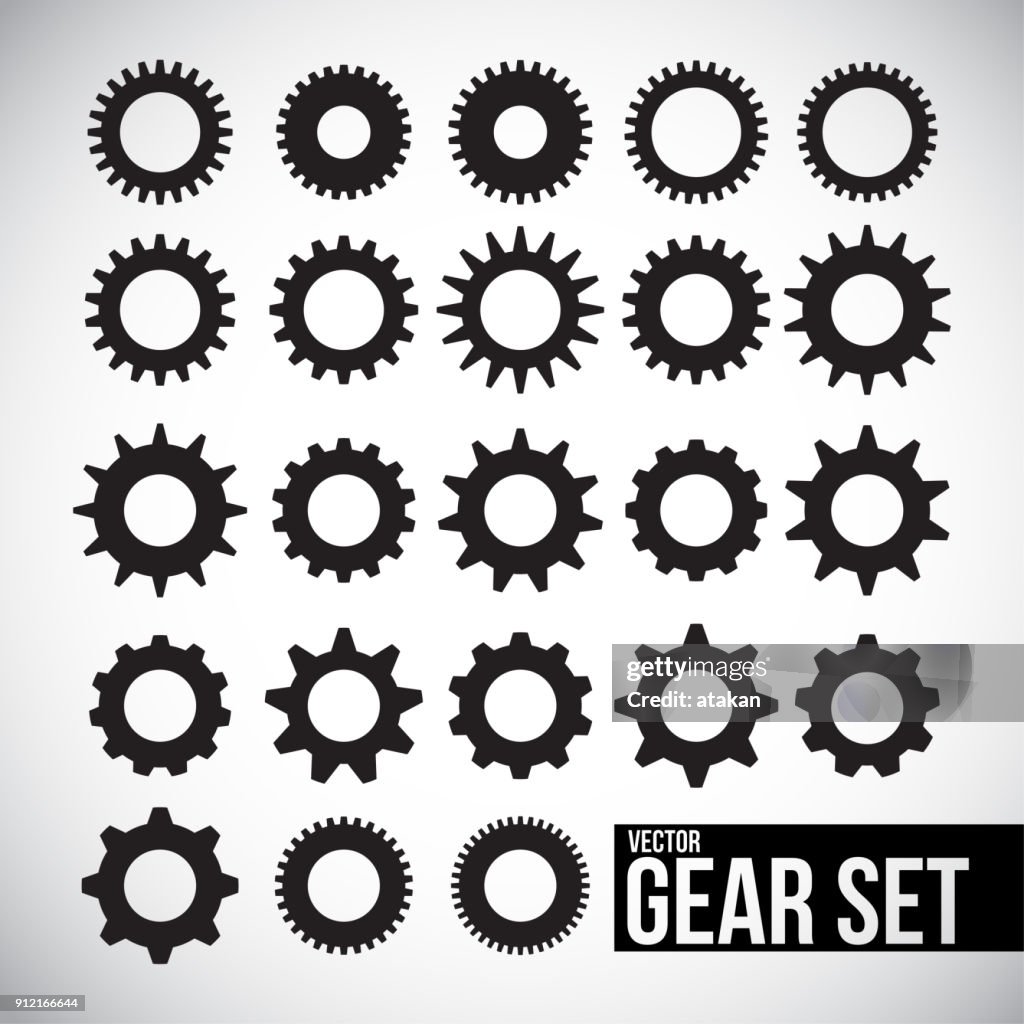 Vector gear icon set
