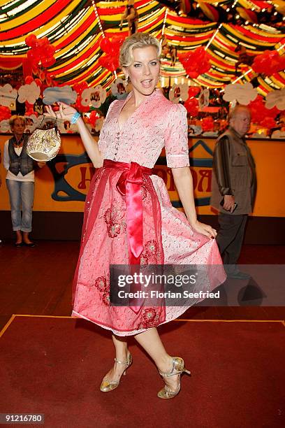 Eva Habermann attends 'Regines Damenwiesn' at Hippodrom at the Theresienwiese on September 28, 2009 in Munich, Germany. Oktoberfest is the world's...