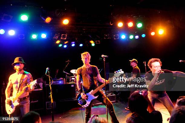 Dave Navarro, Duff McKagan, Dave Kushner and Billy Morrison performs at The Scott Ford Benefit Show at The Roxy Theatre on September 26, 2009 in West...