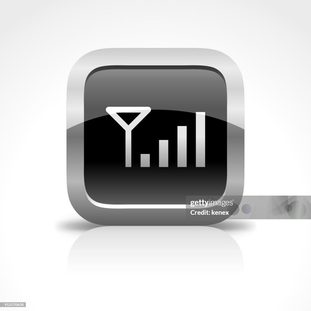 Antenna Communication Glossy Button Icon