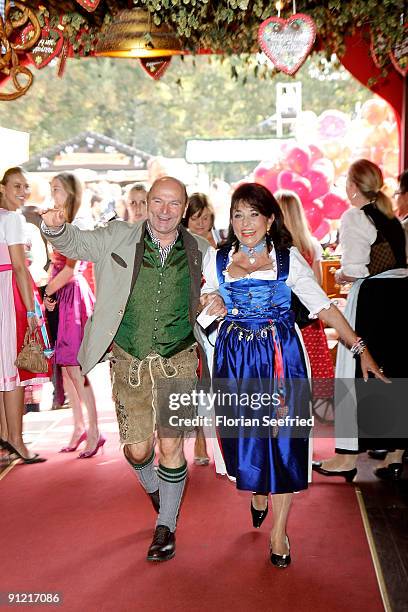 Sepp Kraetz and Regine Sixt attend 'Regines Damenwiesn' at Hippodrom at the Theresienwiese on September 28, 2009 in Munich, Germany. Oktoberfest is...