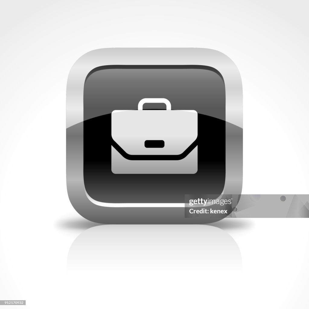 Briefcase Glossy Button Icon