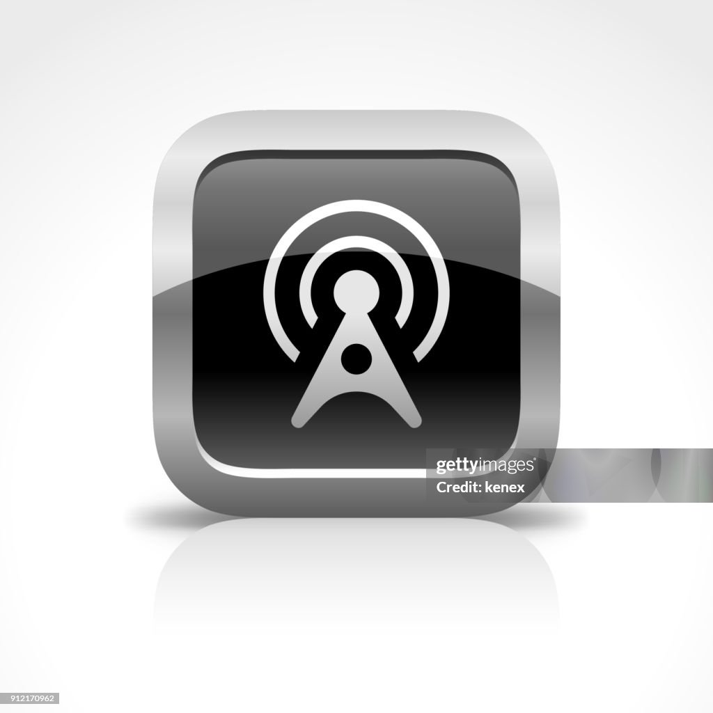 Broadcast Communication Glossy Button Icon
