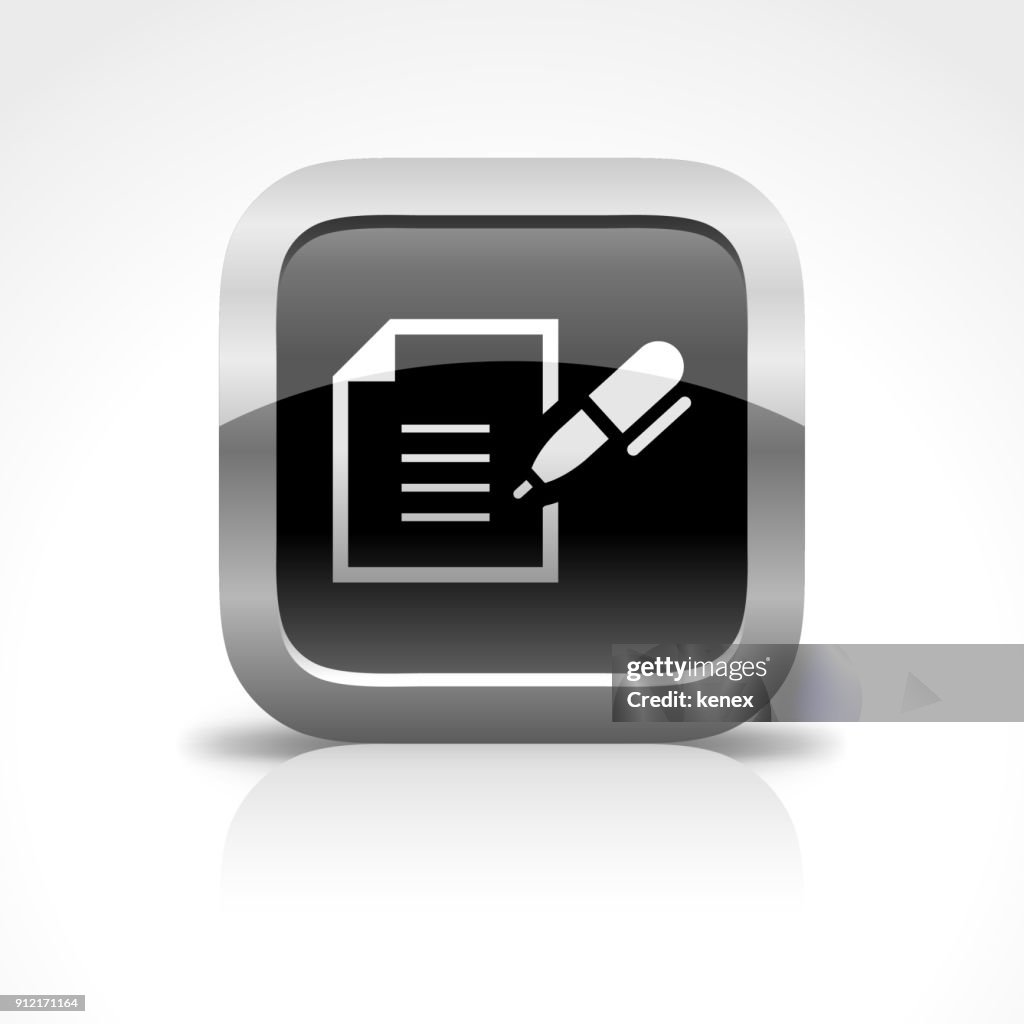 Contract and Document Glossy Button Icon
