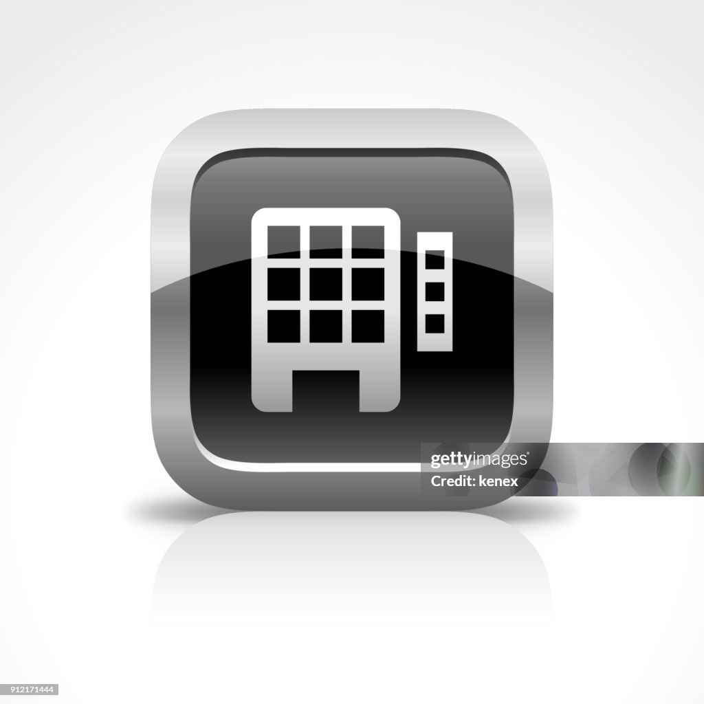 Hotel and Apartment Glossy Button Icon