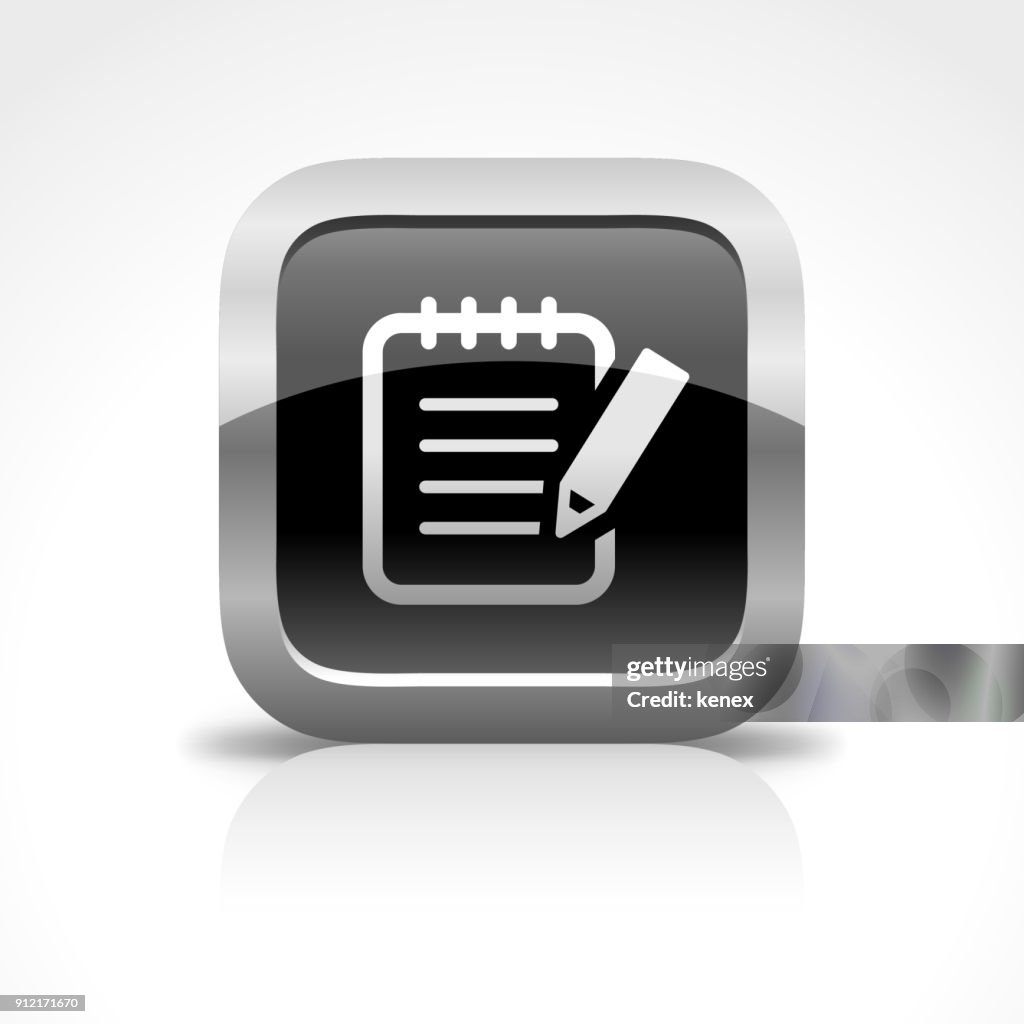 Notepad and Text Message Glossy Button Icon