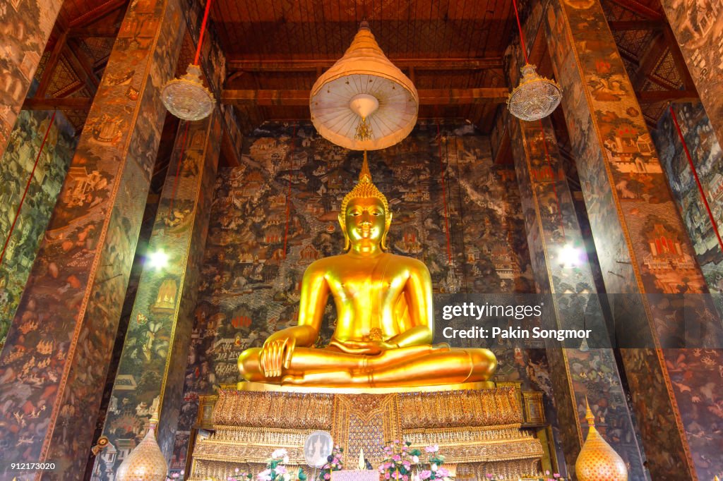 Buddha Statue in Wat Suthat Thep Wararam.