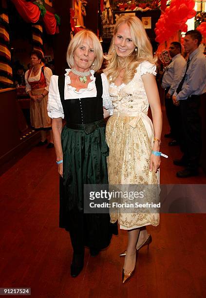 Eleonore Zoeks and daughter Nadja Anna zu Schaumburg-Lippe attend 'Regines Damenwiesn' at Hippodrom at the Theresienwiese on September 28, 2009 in...