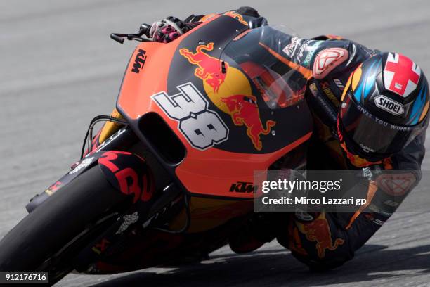 Bradley Smith of Great Britain and Red Bull KTM Factory Racing rounds the bend during the MotoGP test in Sepang at Sepang Circuit on January 30, 2018...