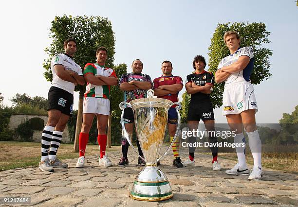 Six of the captains who will lead their teams into next months Heineken Cup Simon Azoulai , Jerome Thion , Rodrigo Roncero , Nicolas Mas , Clement...