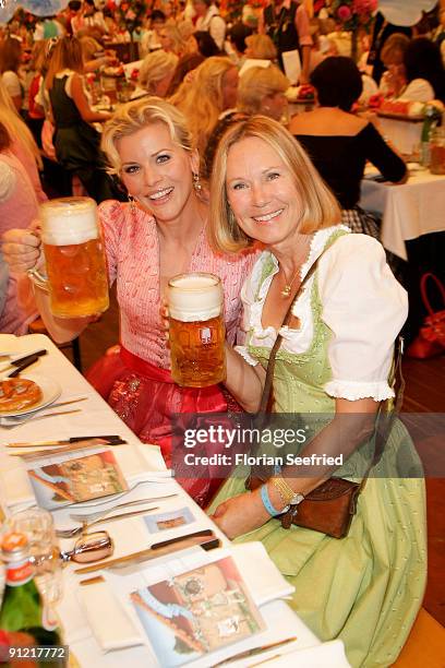 Eva Habermann and Sybille Beckenbauer attend 'Regines Damenwiesn' at Hippodrom at the Theresienwiese on September 28, 2009 in Munich, Germany....