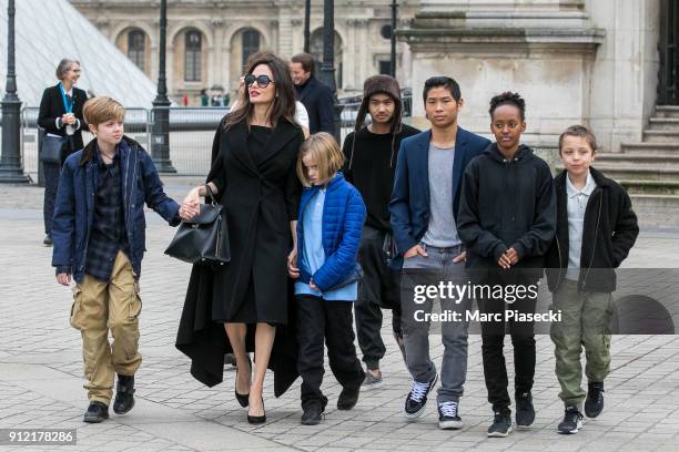 Angelina Jolie Sighting in Paris, News Photo