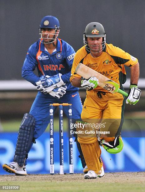 Ricky Ponting of Australia runs a single during the ICC Champions Trophy match between Australia and India played at Supersport Park on September 28,...