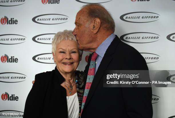 Dame Judi Dench and Geoffrey Palmer attending The Oldie of the Year Awards, at Simpsons in the Strand, central London.