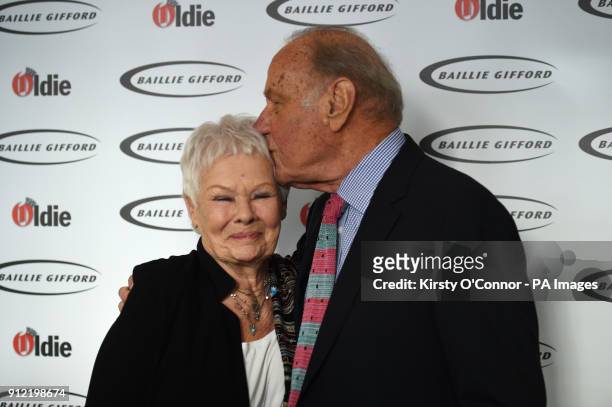 Dame Judi Dench and Geoffrey Palmer attending The Oldie of the Year Awards, at Simpsons in the Strand, central London.