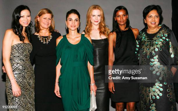 Wendi Murdoch, Sarah Brown, HM Queen Rania Al Abdullah, actress Nicole Kidman, model Liya Kebede and chairman and CEO of PepsiCo, Indra Nooyi attend...