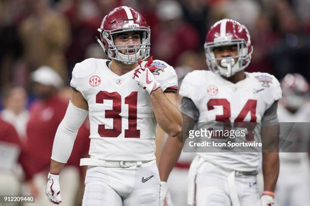 Alabama Crimson Tide defensive back Keaton Anderson looks on during the College Football Playoff Semifinal at the Allstate Sugar Bowl between the...