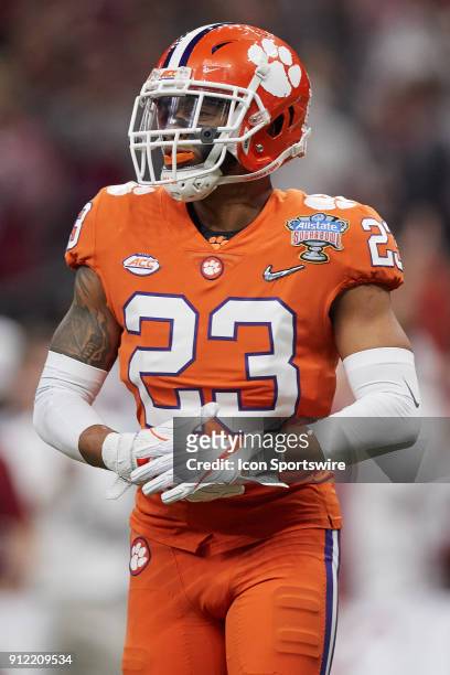 Clemson Tigers safety Van Smith looks on during the College Football Playoff Semifinal at the Allstate Sugar Bowl between the Alabama Crimson Tide...