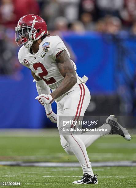 Alabama Crimson Tide defensive back Tony Brown runs in action during the College Football Playoff Semifinal at the Allstate Sugar Bowl between the...