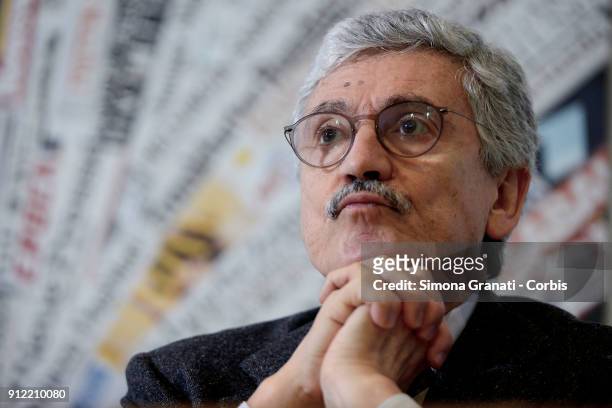 January 30:Massimo D' Alema, leader of Liberi e Uguali meets the foreign press on January 30, 2018 in Rome, Italy. The Italian General Election takes...