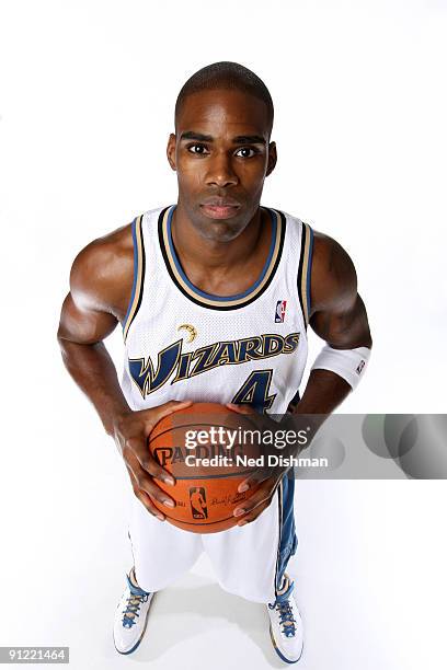 Antawn Jamison of the Washington Wizards poses for a portrait during 2009 NBA Media Day at the Verizon Center on September 28, 2009 in Washington,...