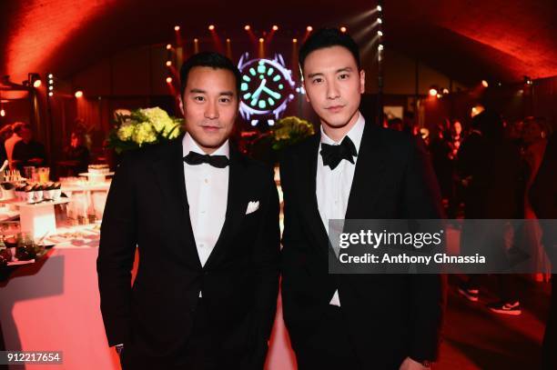 Joseph Chang and Sunny Wang attend Jaeger-LeCoultre Polaris Gala Evening at the SIHH 2018 at Pavillon Sicli on January 15, 2018 in Les Acacias,...