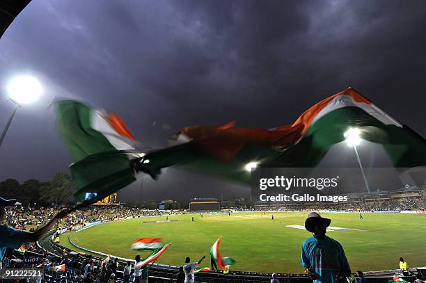 Thunder storm approaches during the ICC Champions Trophy match between Australia and India played at Supersport Park on September 28, 2009 in...