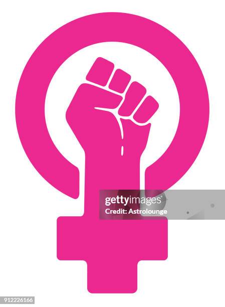 women resist symbol - fist stock illustrations