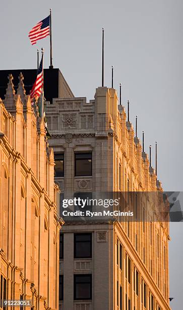 office building with american flags - lincoln nebraska stock pictures, royalty-free photos & images