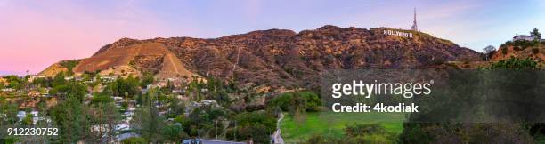 hollywood sign and neighbourhood - mulholland drive stock pictures, royalty-free photos & images