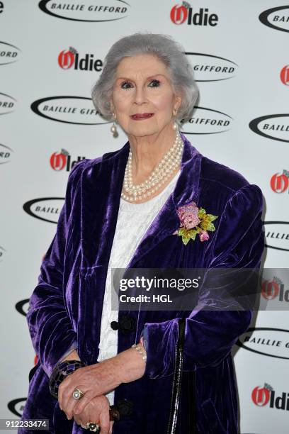 April Ashley attends the 'Oldie Of The Year Awards' held at Simpsons in the Strand on January 30, 2018 in London, England.