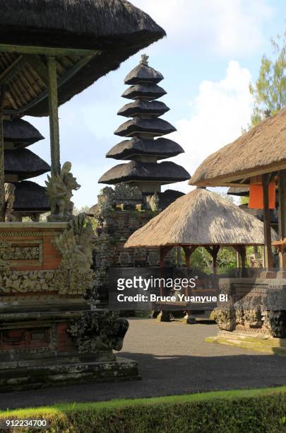 meru towers in the main sanctum of pura taman ayun temple.mengwi.bali.indonesia - meru filme stock-fotos und bilder