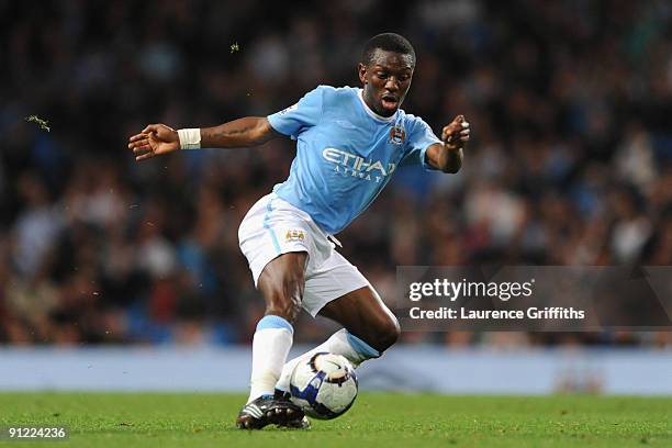 Shaun Wright-Phillips of Manchester City in action during the Barclays Premier League match between Manchester City and West Ham United at the City...