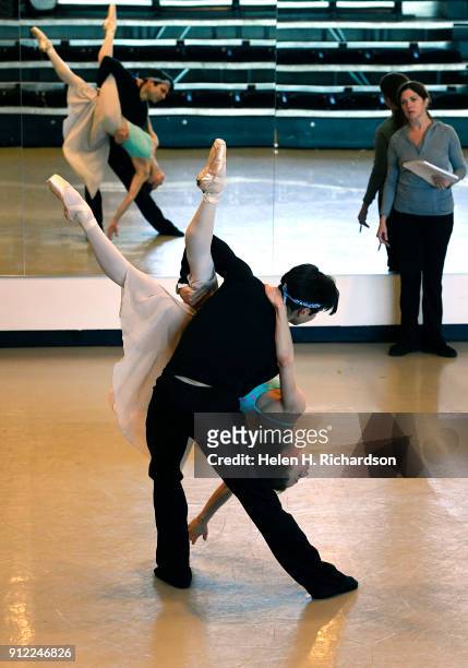 Colorado Ballet's principal dancers Yosvani Ramos and Sharon Wehner rehearse the roles of Romeo and Juliet under the watchful tutelage of ballet...