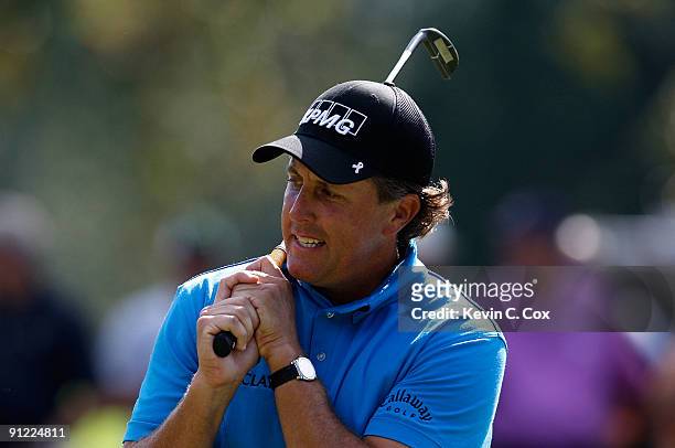 Phil Mickelson during the final round of THE TOUR Championship presented by Coca-Cola, the final event of the PGA TOUR Playoffs for the FedExCup, at...