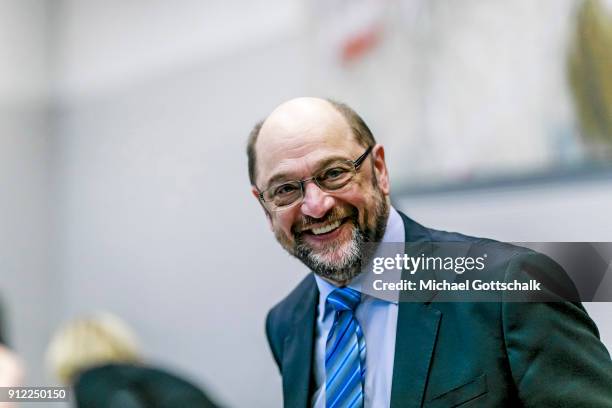 Martin Schulz, SPD Party Leader, attends the meeting of SPD party faction on January 30, 2018 in Berlin, Germany.