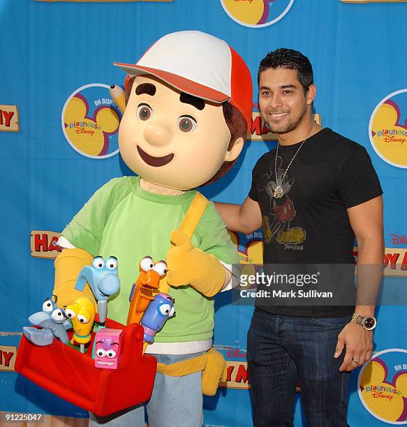 Handy Manny and actor Wilmer Valderrama arrives at the exclusive premiere of the upcoming primetime special "Handy Manny Motorcycle Adventure" at the...