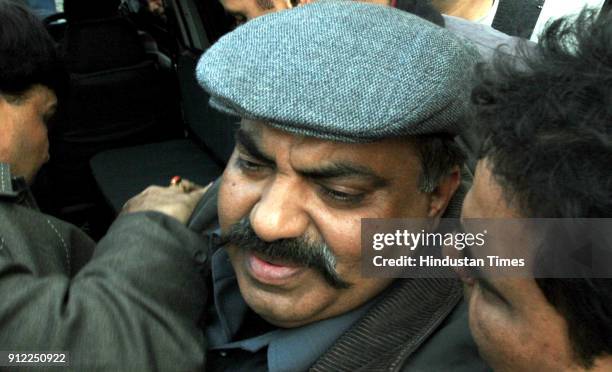 Politician Atiq Ahmed, named in several cases of heinous crimes like murder, kidnapping and extortion, produced at Tis Hazari Court in New Delhi.